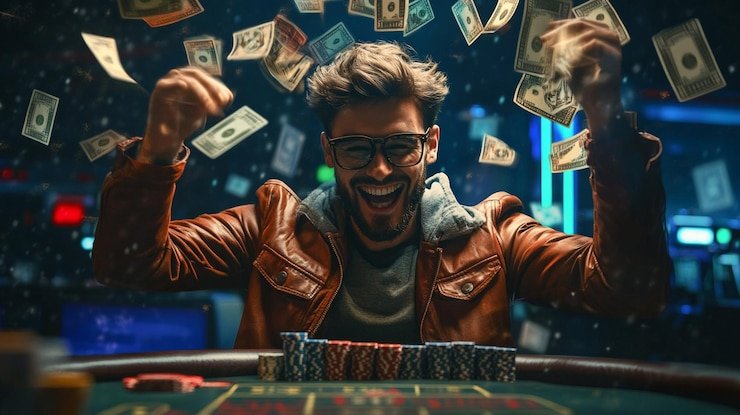 Ilustrasi permainan Qiu Qiu di meja wnitogel dengan dealer dan pemain